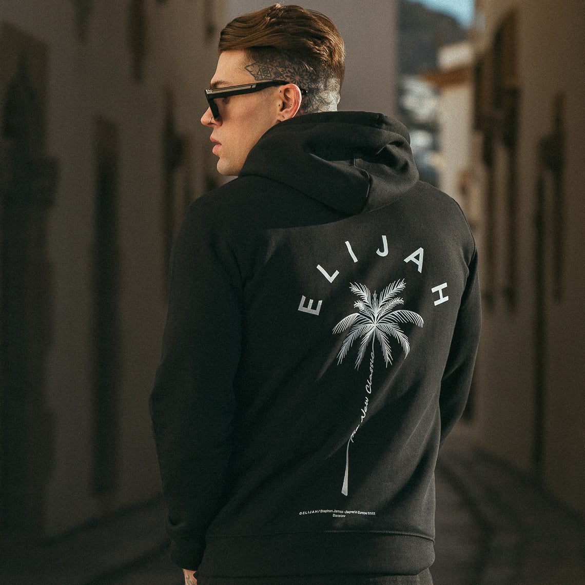 Sudadera con Palmera – Blanco / Negro
