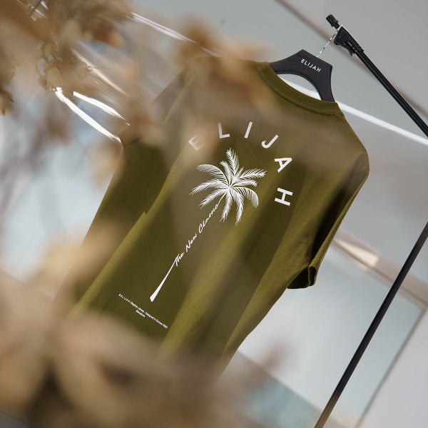 Palm Tree - British Khaki T-shirt