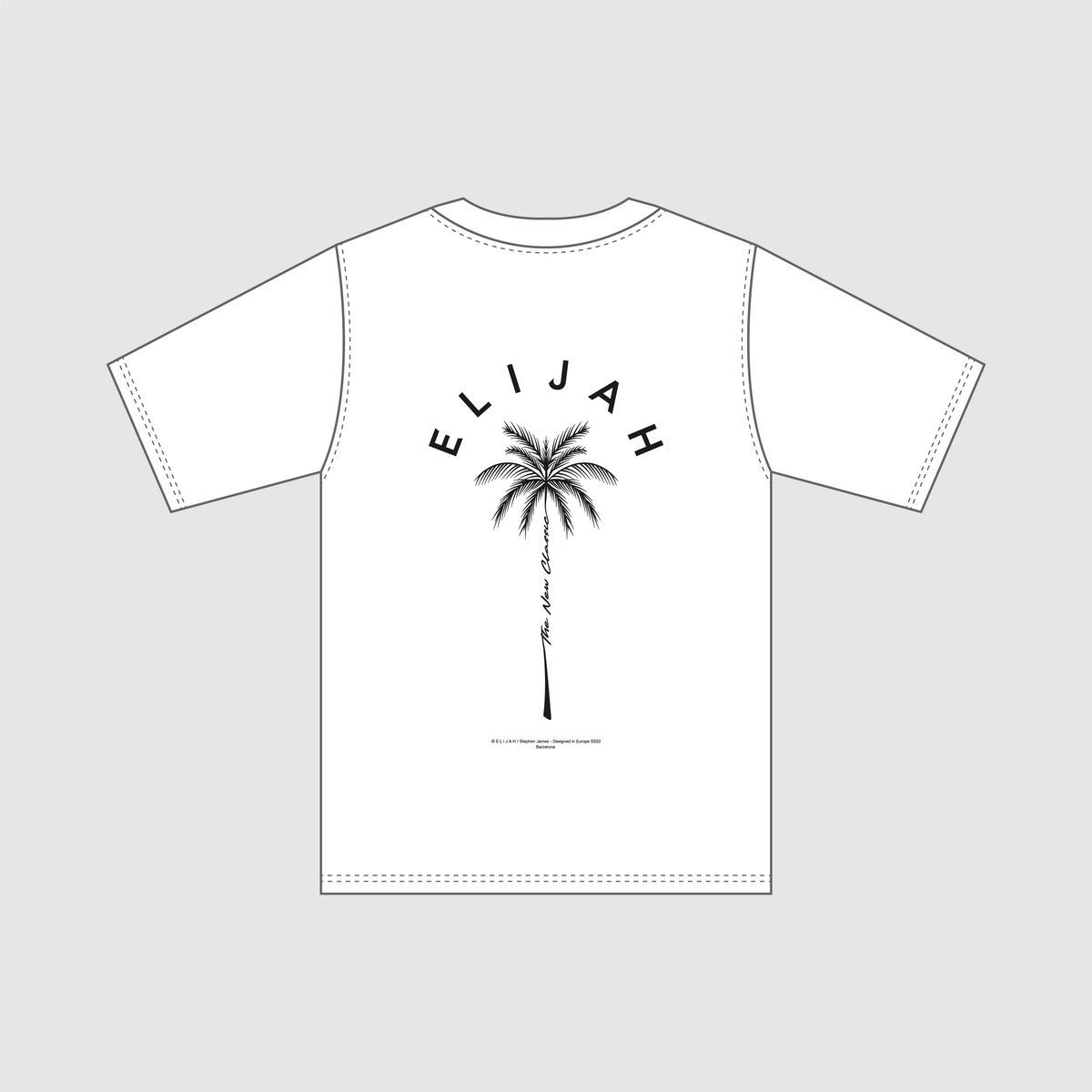 Camiseta Palmera - Negro / Blanco
